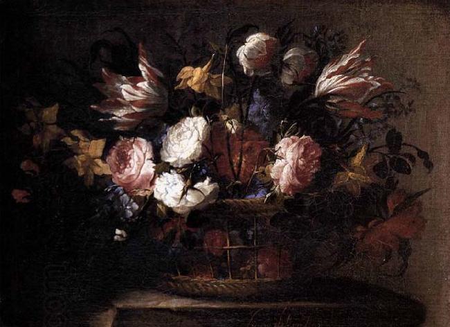 Arellano, Juan de Still-Life with a Basket of Flowers China oil painting art